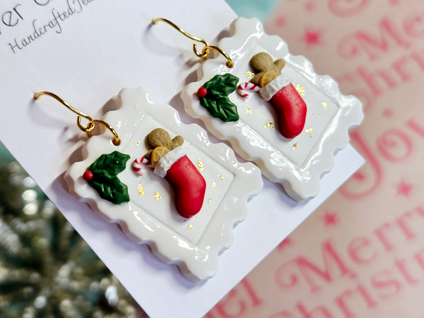 Christmas Large Stamp Earrings