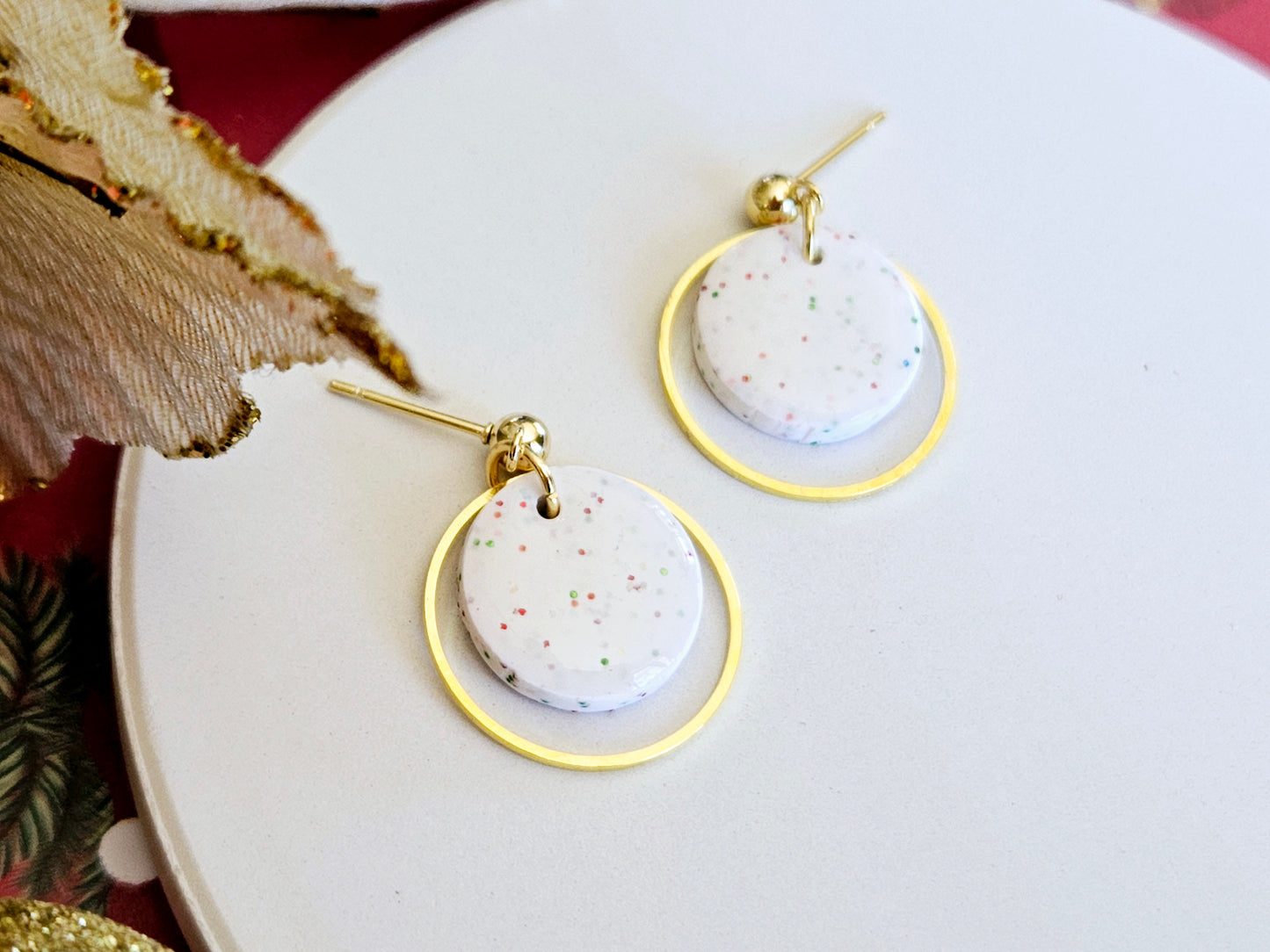 Christmas Sparkle Mini Disk Earrings