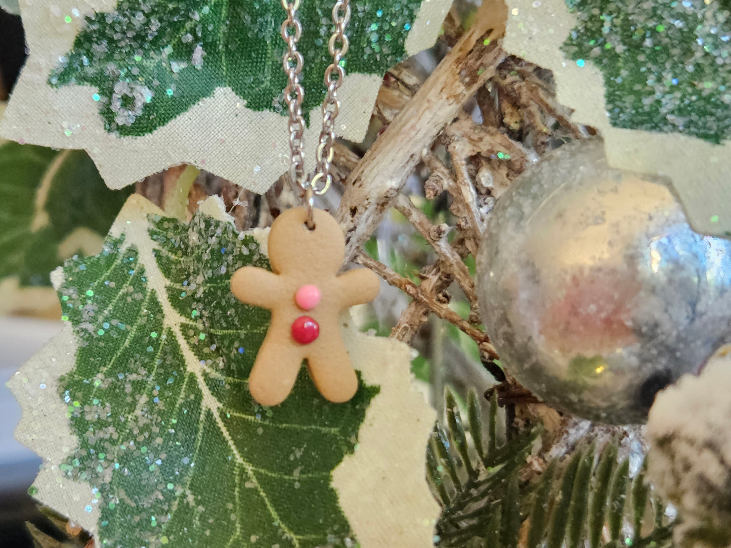 Pinkmas Gingerbread Man Necklace