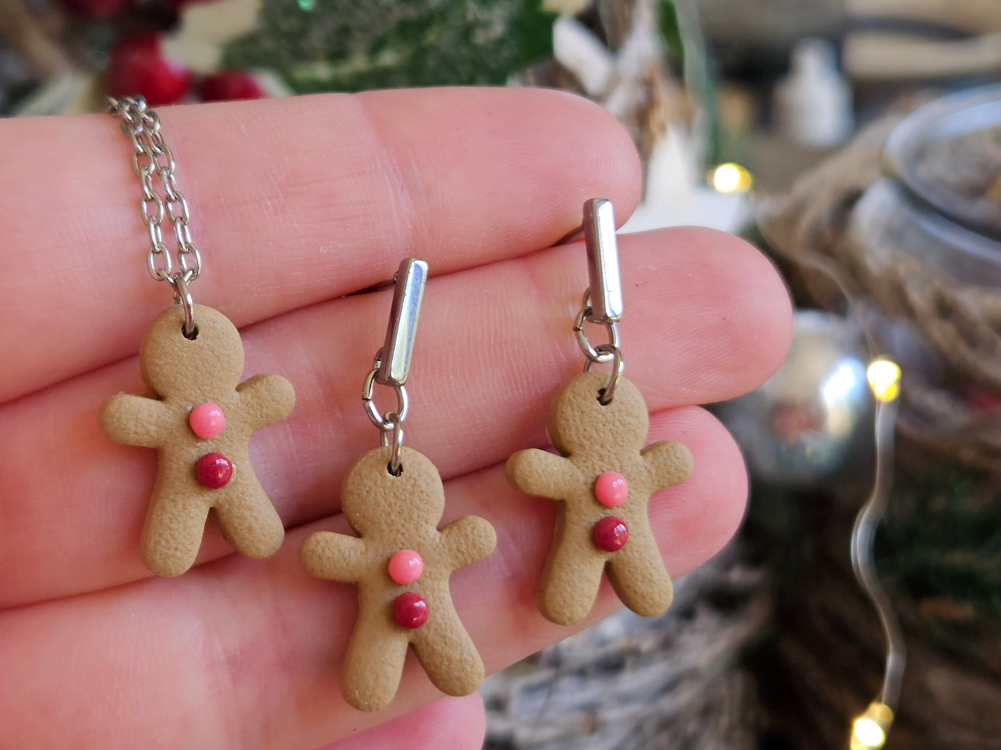 Pinkmas Dainty Gingerbread Man Earrings