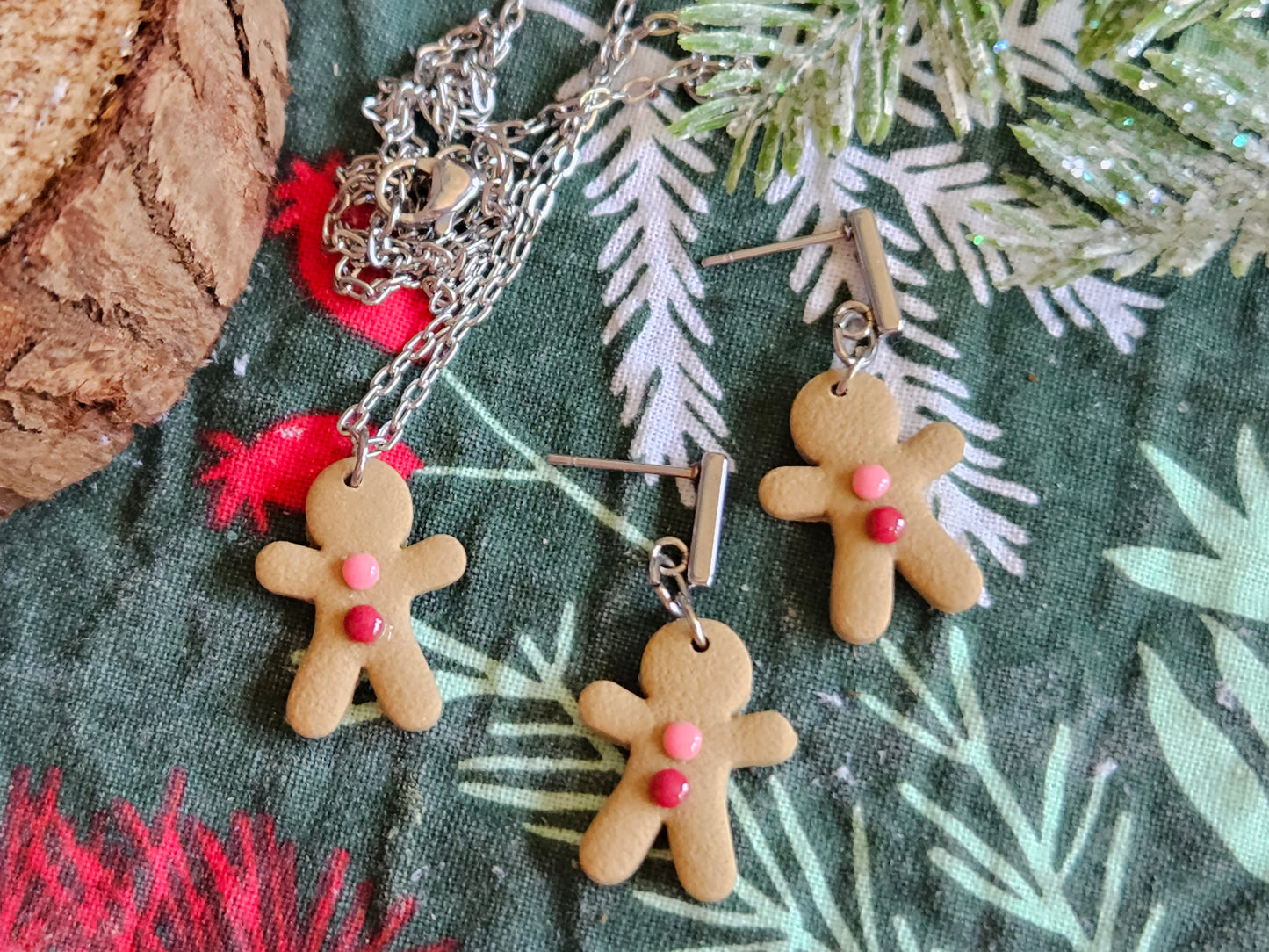 Pinkmas Gingerbread Man Necklace