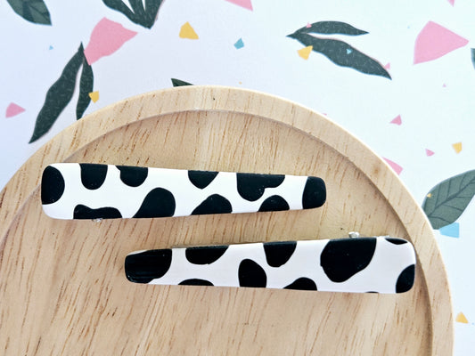 Cow Print Hair Clips