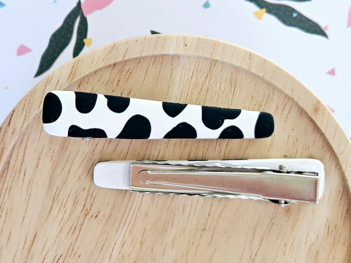 Cow Print Hair Clips