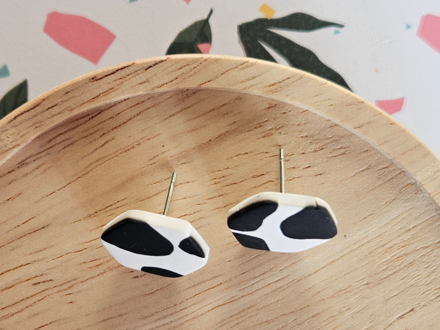 Cow Print Stud Earrings