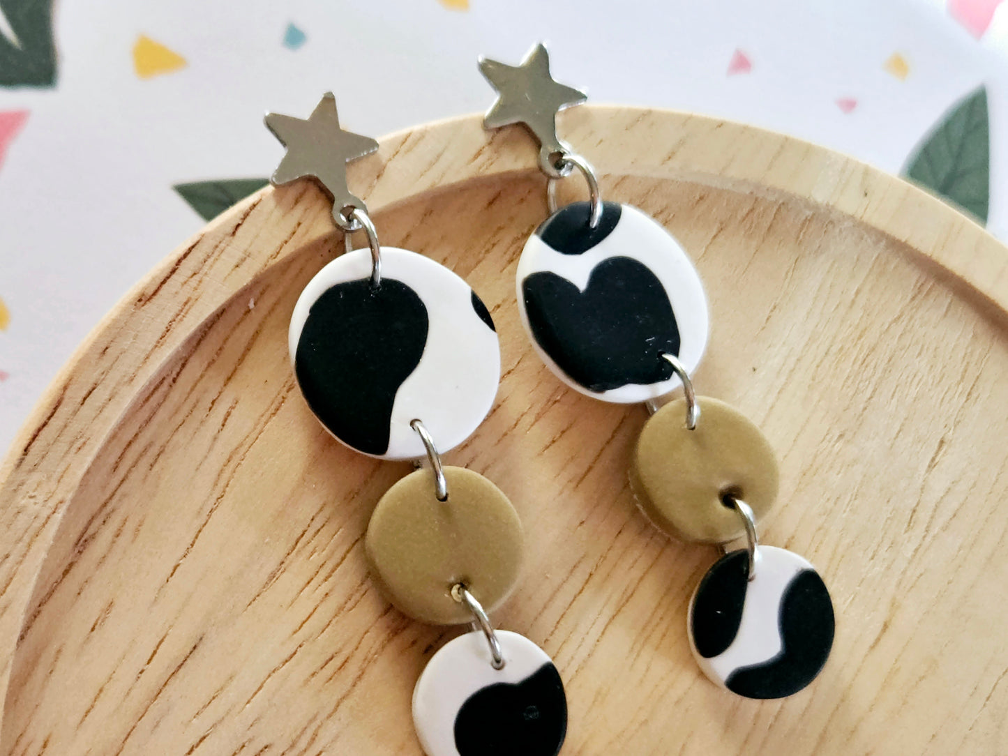 Cow Print Dangle Earrings