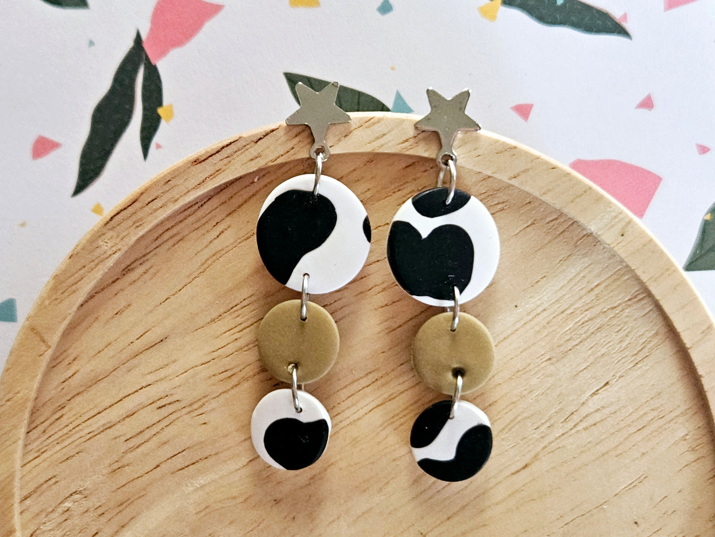 Cow Print Dangle Earrings