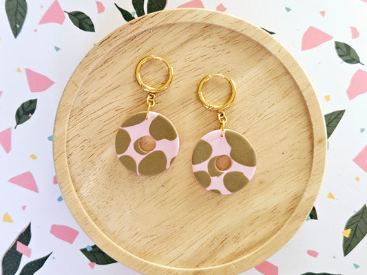 Cow Print Strawberry Milk Earrings