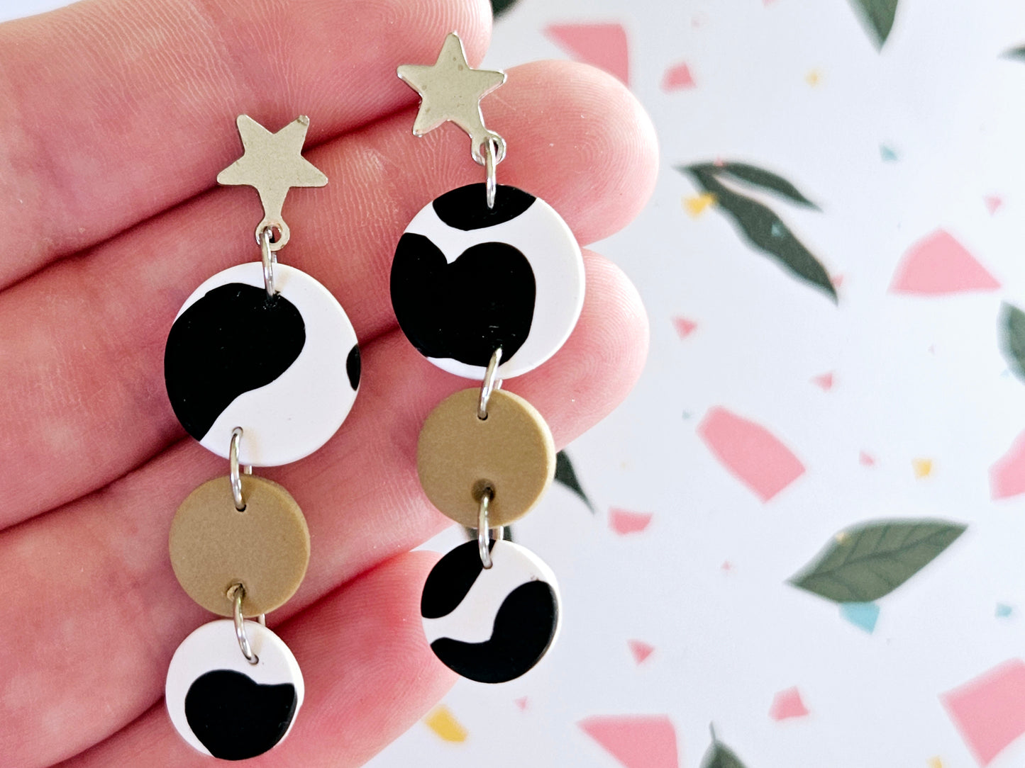 Cow Print Dangle Earrings