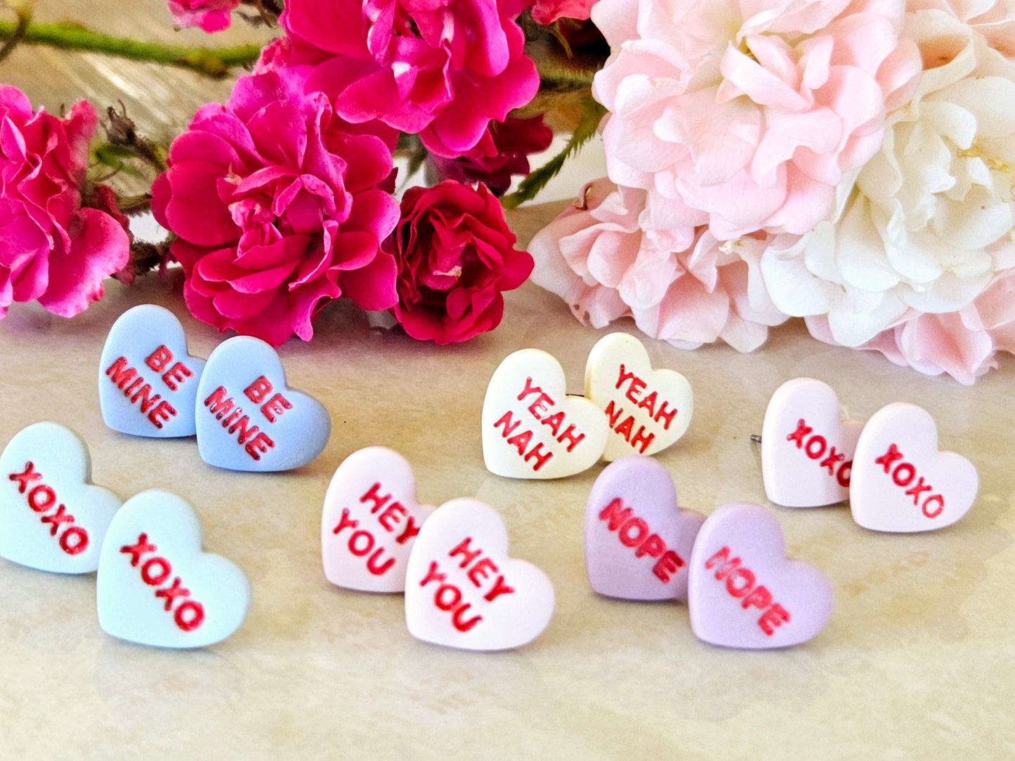 Hearts Collection Love Heart Candy Studs