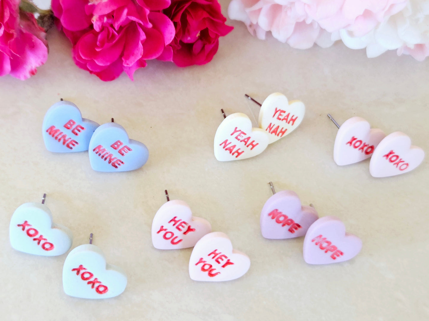 Hearts Collection Love Heart Candy Studs