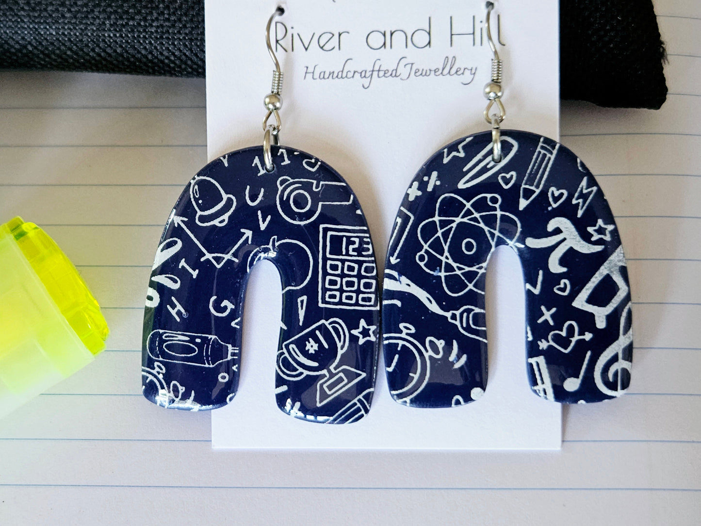 Back to School Arch Doodle Earrings Large