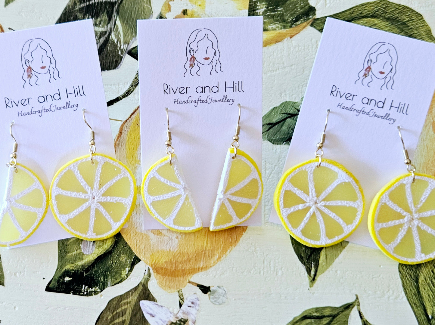 Lemon Slice Half Earrings