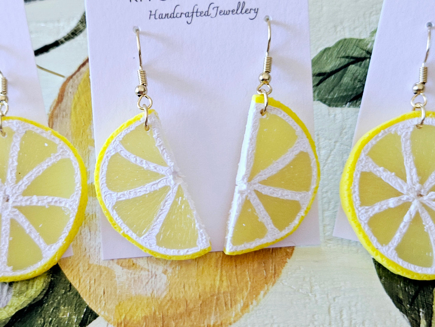 Lemon Slice Half Earrings