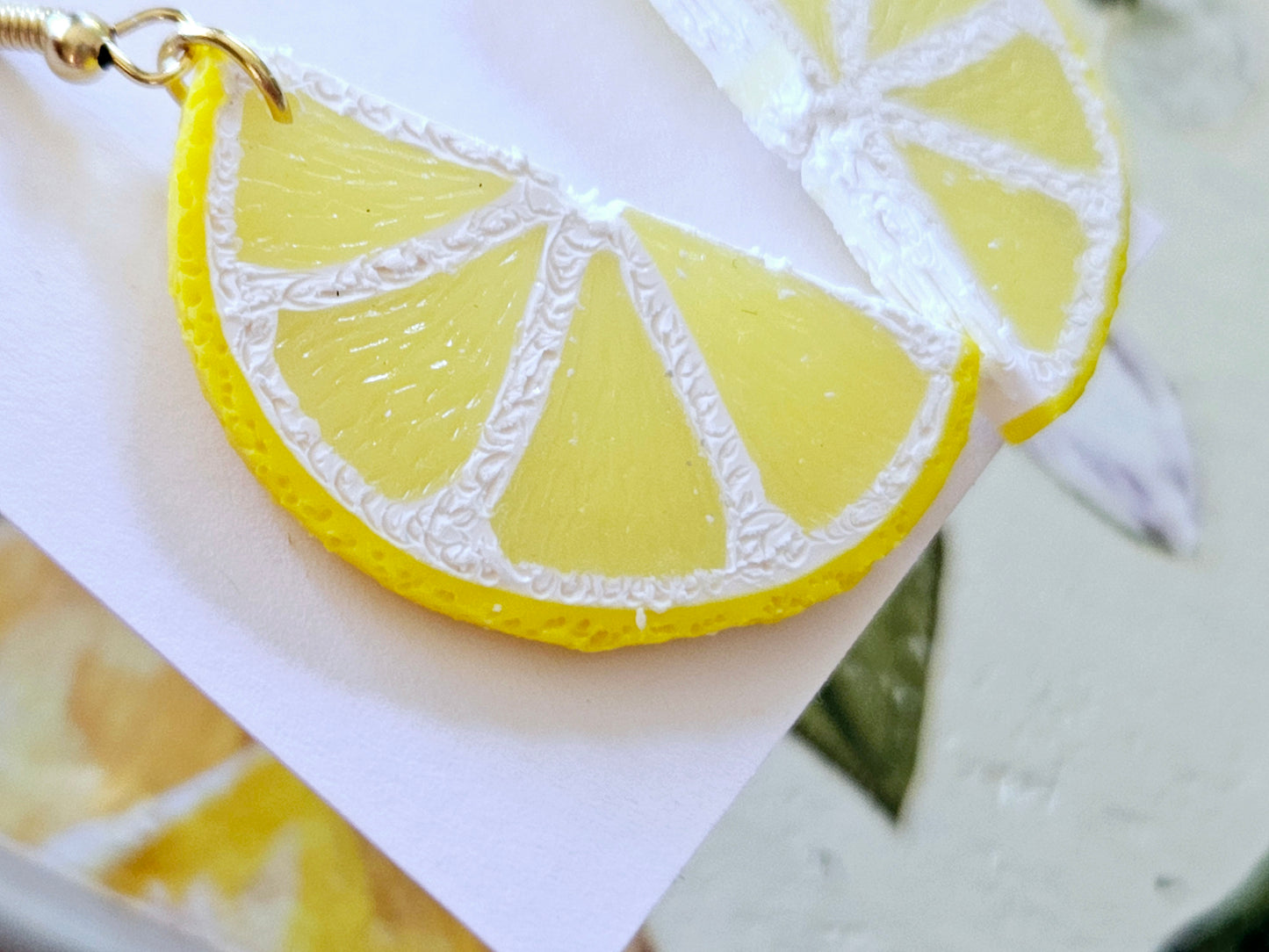 Lemon Slice Half Earrings