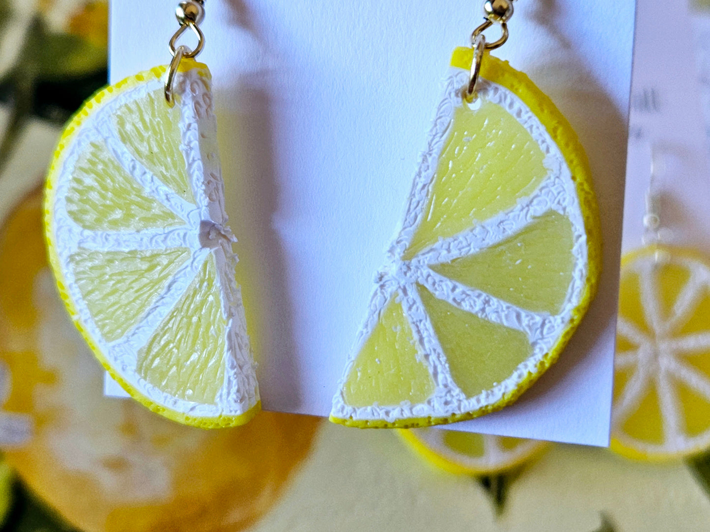 Lemon Slice Half Earrings