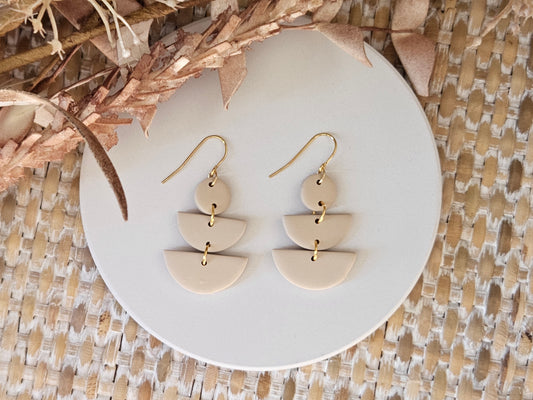 Classic Clay Beige Drop Earrings