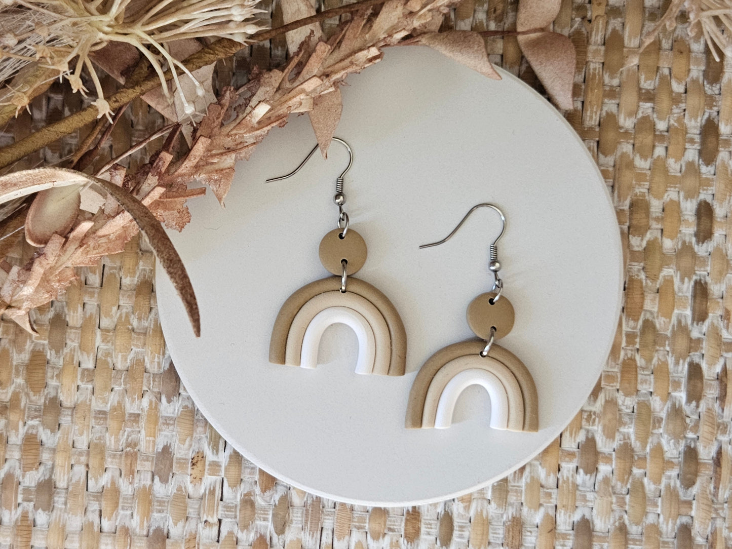 Classic Clay Neutral Arch Earrings