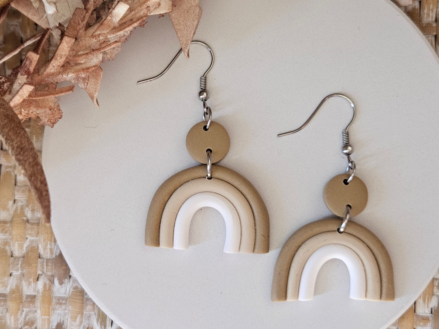 Classic Clay Neutral Arch Earrings