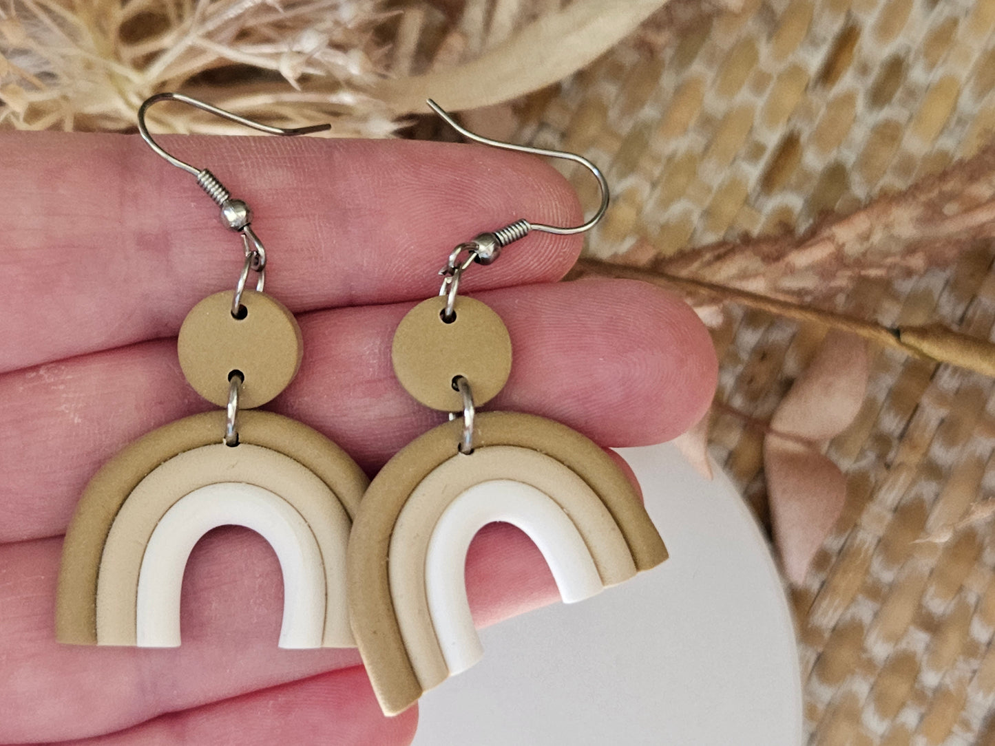 Classic Clay Neutral Arch Earrings