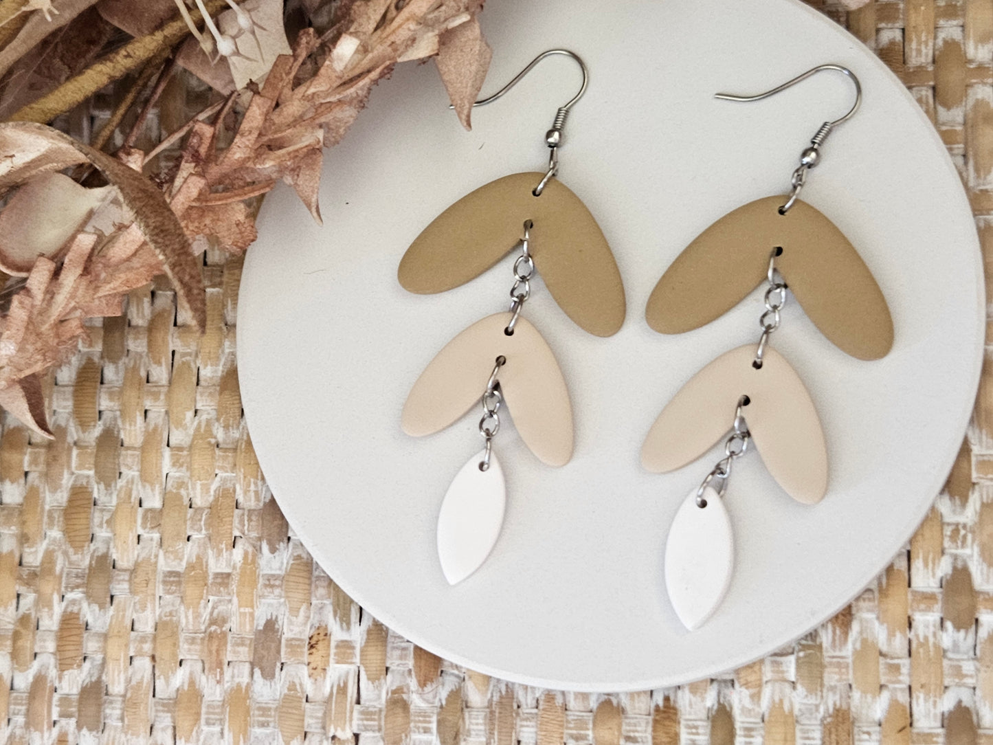 Classic Clay Neutral Statement Earrings