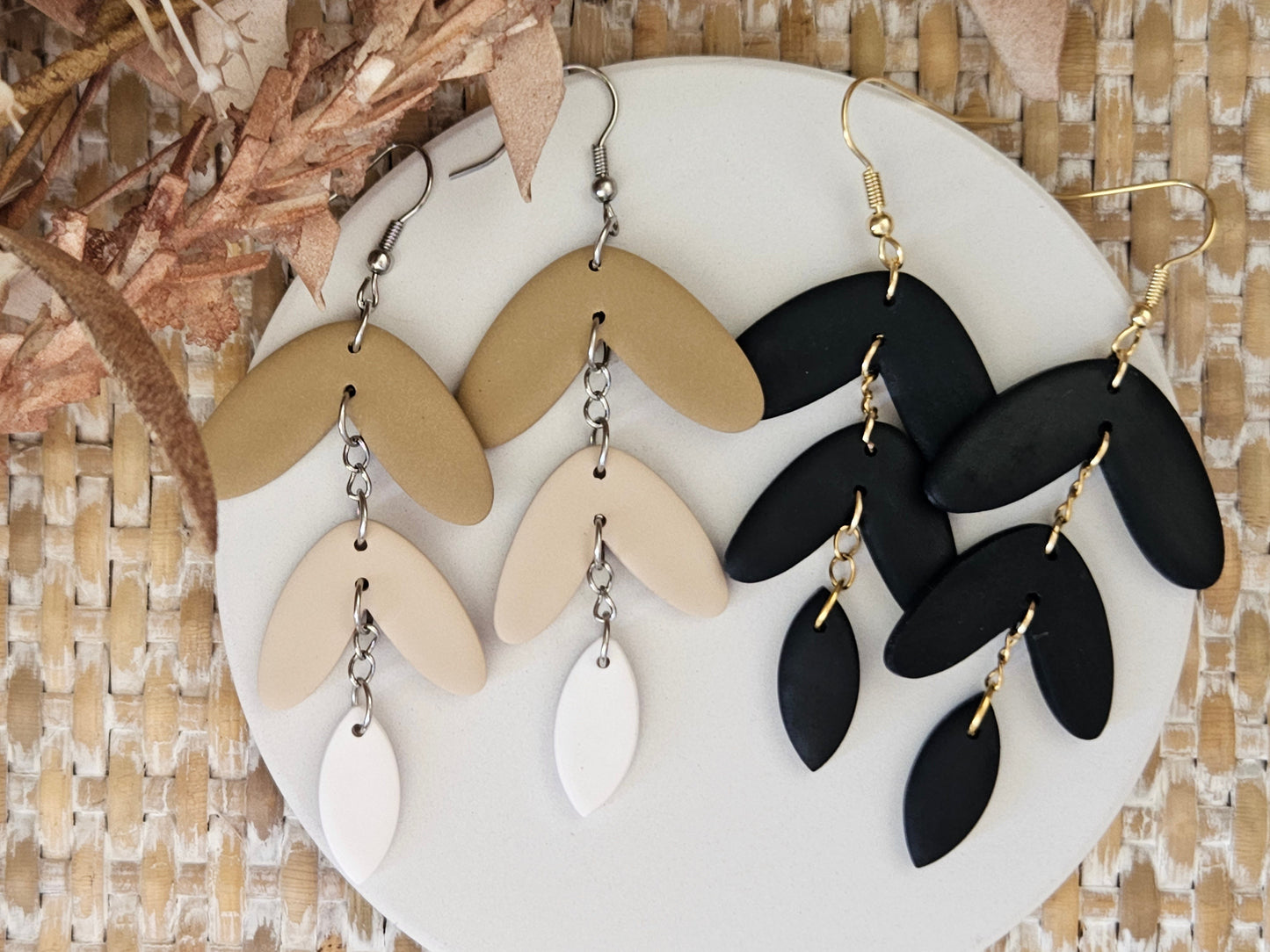 Classic Clay Black Statement Earrings