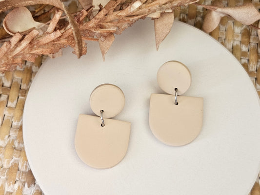 Classic Clay Everyday Beige Earrings