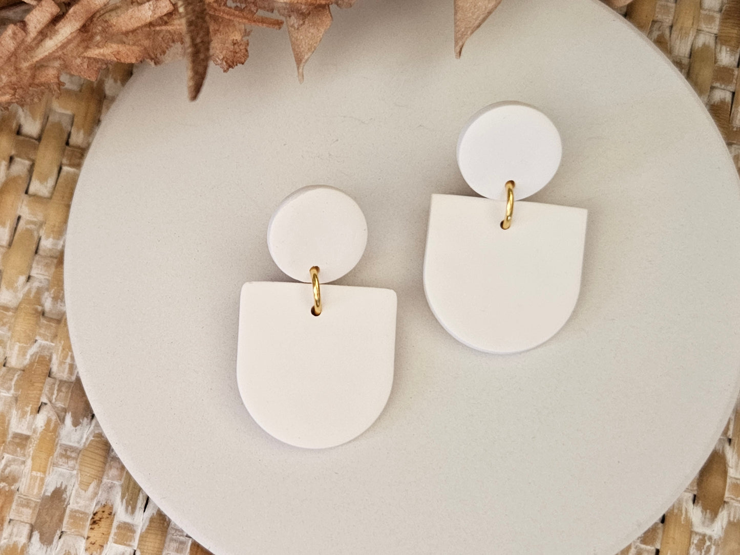 Classic Clay Everyday White Earrings