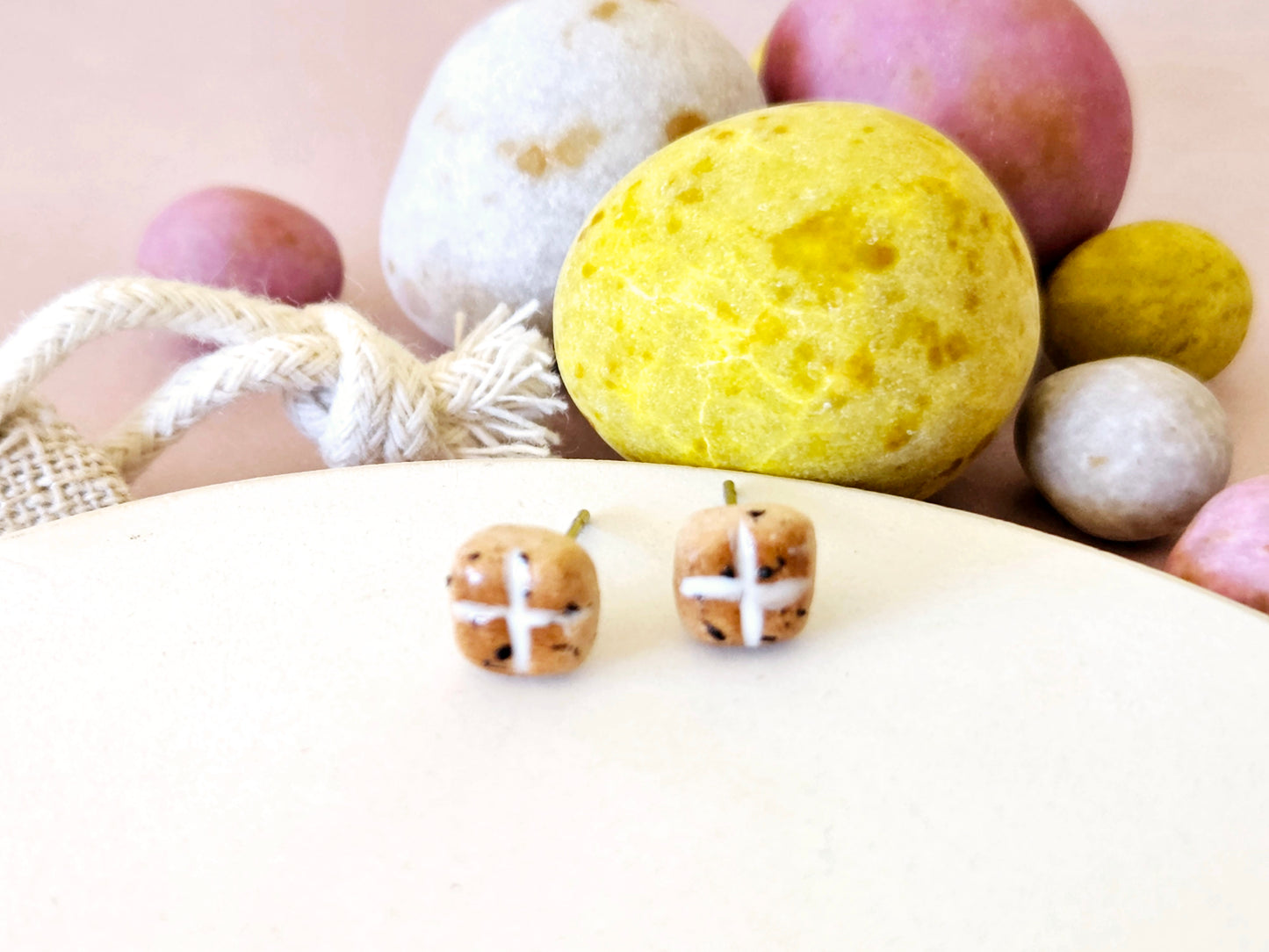 Easter Hot Cross Bun Mini Studs