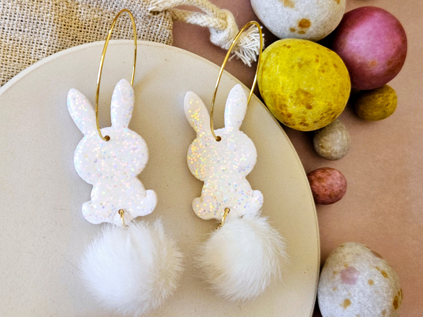 Easter Bunny Hoop Earrings