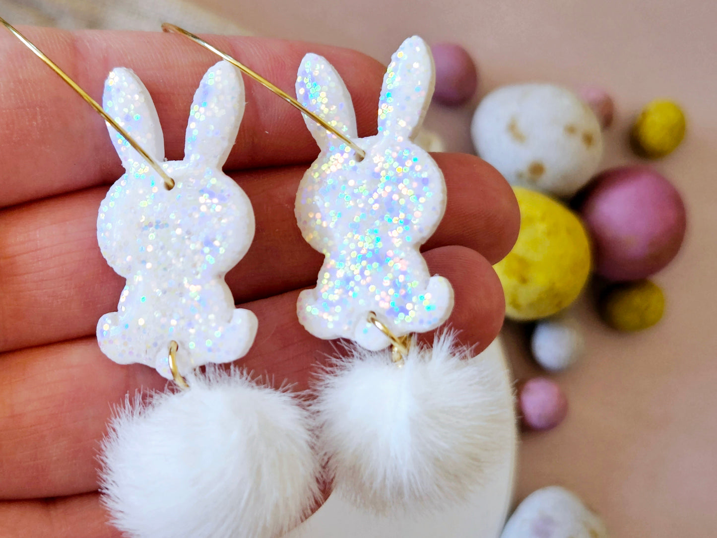 Easter Bunny Hoop Earrings