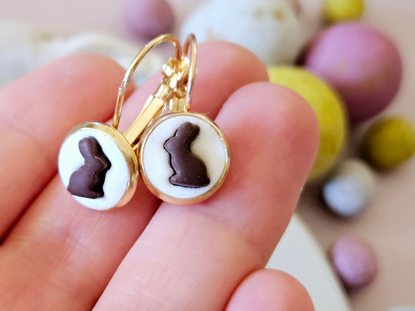 Easter Chocolate Bunny Earrings