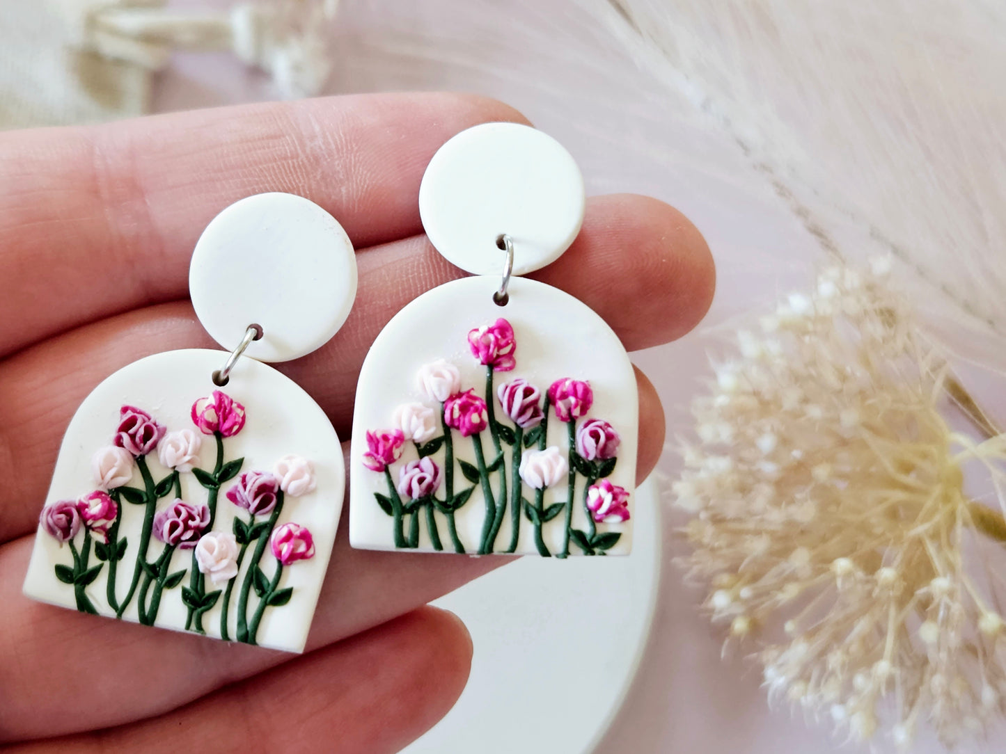 Birth Flower Collection January Carnation Earrings