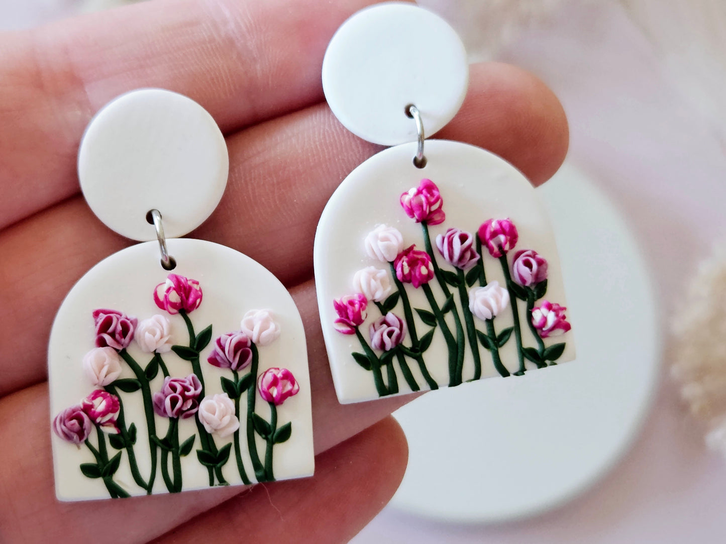 Birth Flower Collection January Carnation Earrings