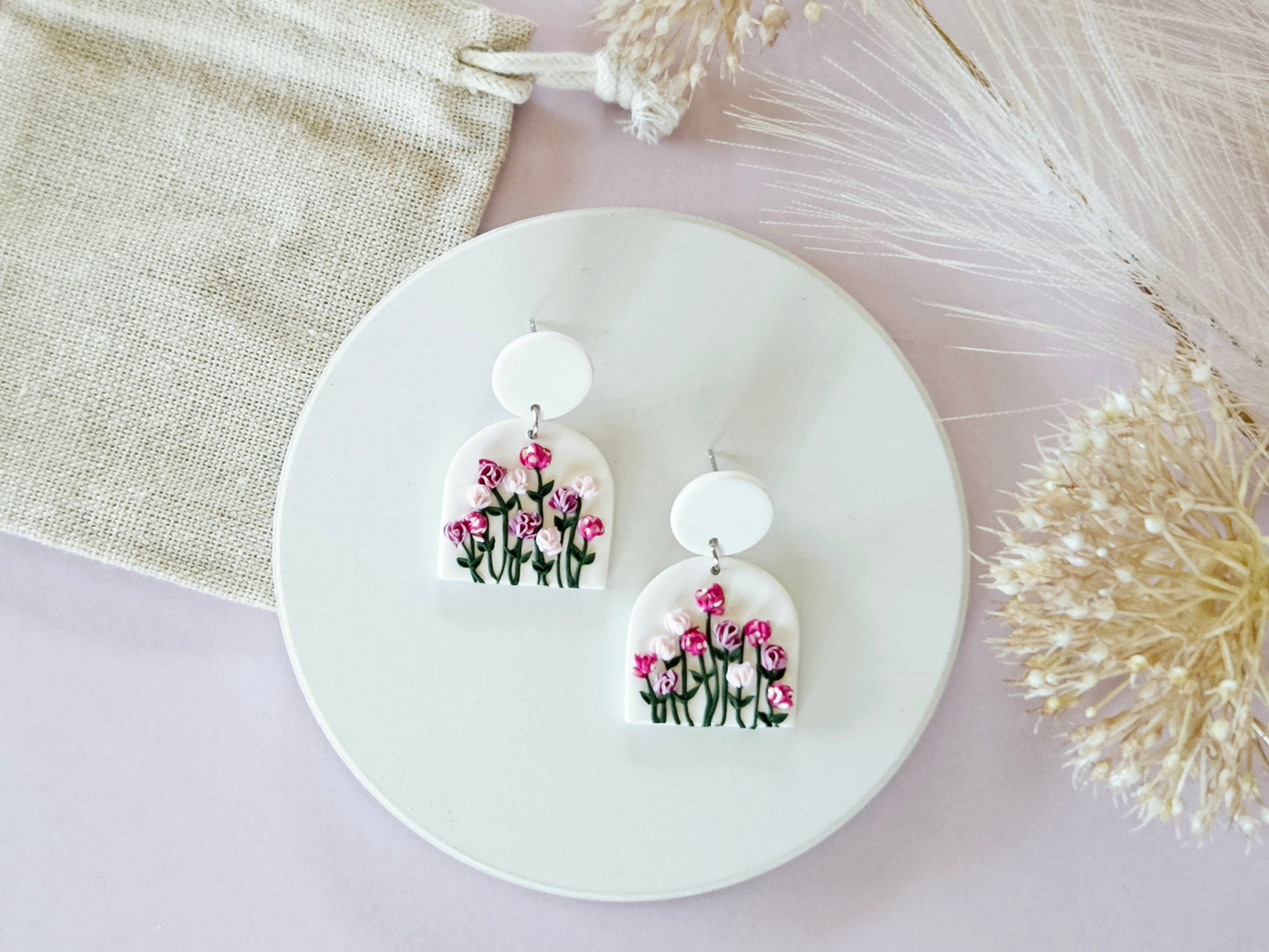 Birth Flower Collection January Carnation Earrings