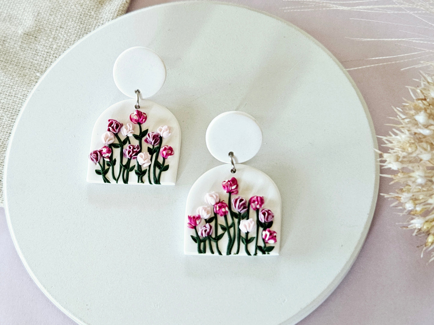 Birth Flower Collection January Carnation Earrings