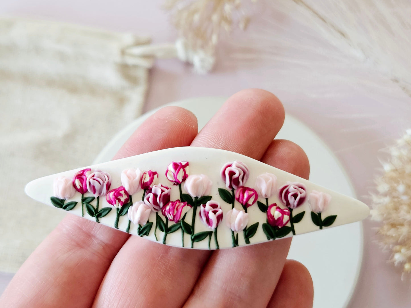 Birth Flower Collection January Carnation Hair Barrette