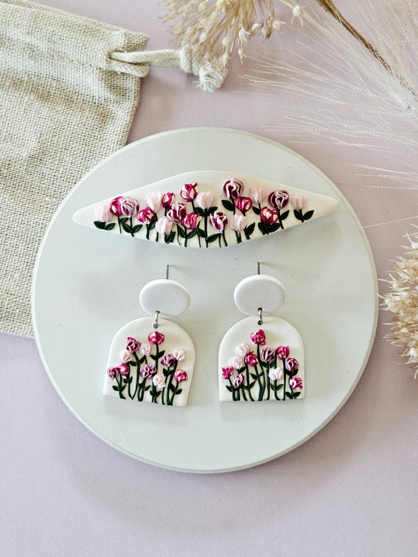 Birth Flower Collection January Carnation Earrings