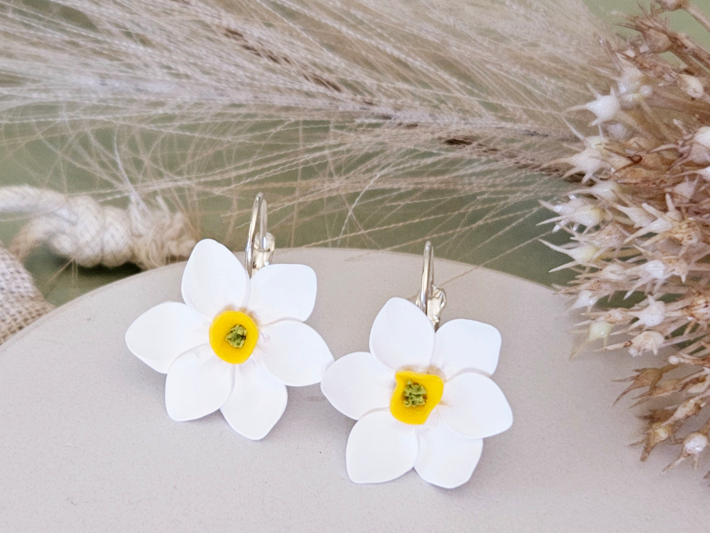 Birth Flower Collection March Daffodil French Hook Earrings