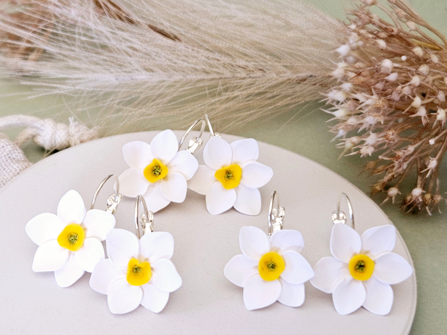 Birth Flower Collection March Daffodil French Hook Earrings