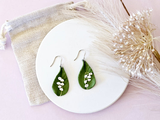 Birth Flower Collection May Lily of the Valley Earrings