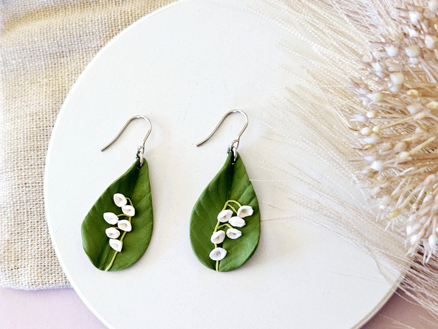 Birth Flower Collection May Lily of the Valley Earrings