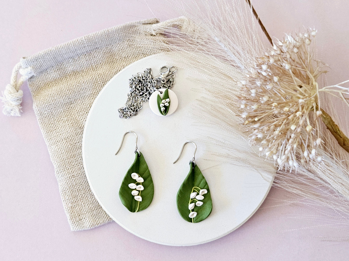 Birth Flower Collection May Lily of the Valley Earrings