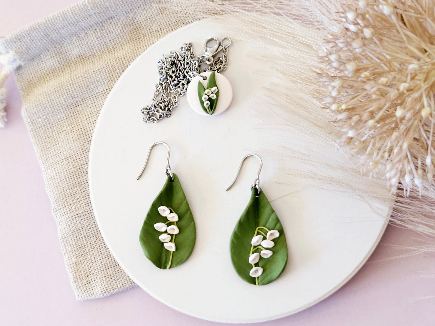 Birth Flower Collection May Lily of the Valley Earrings