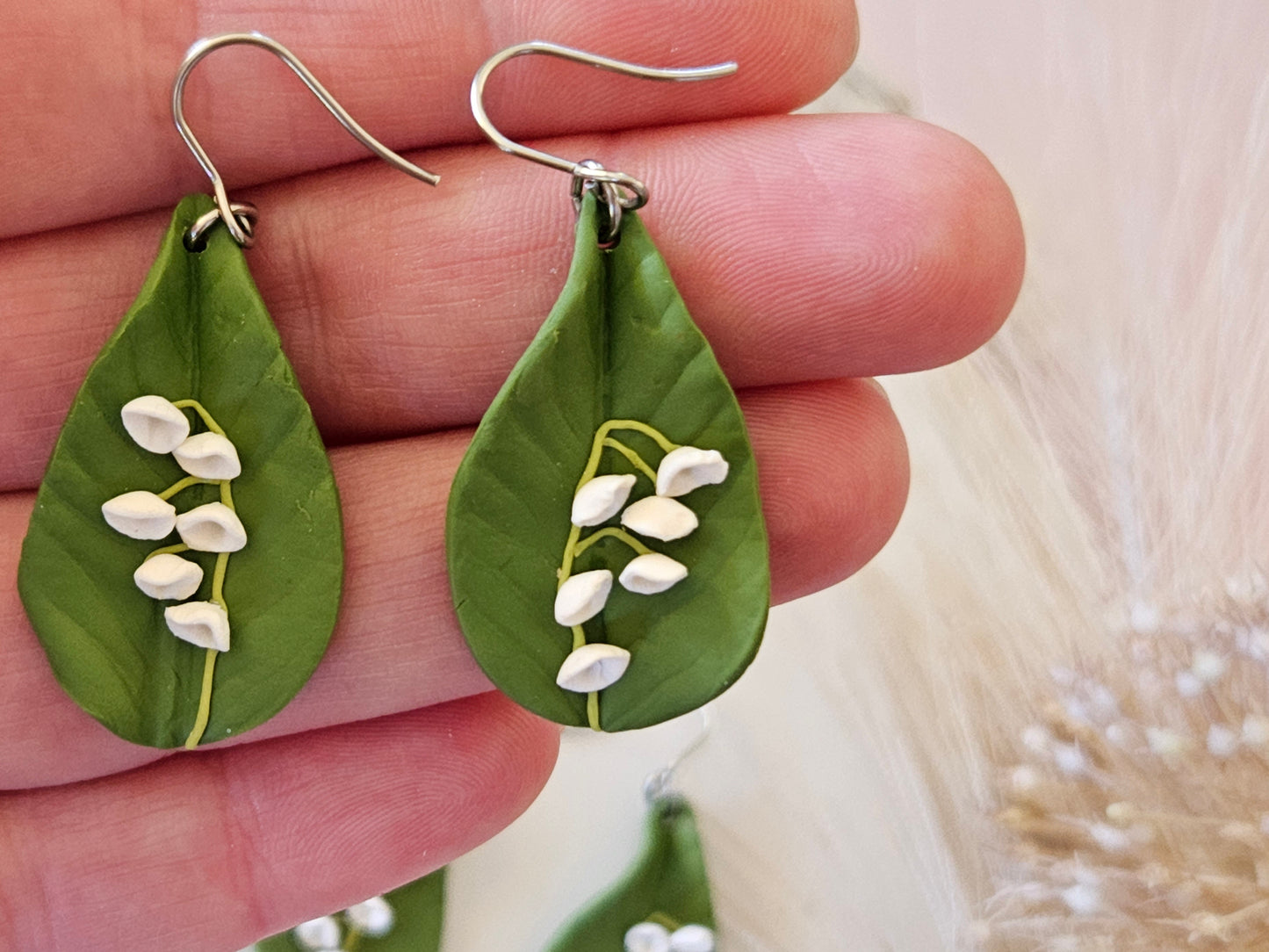 Birth Flower Collection May Lily of the Valley Earrings