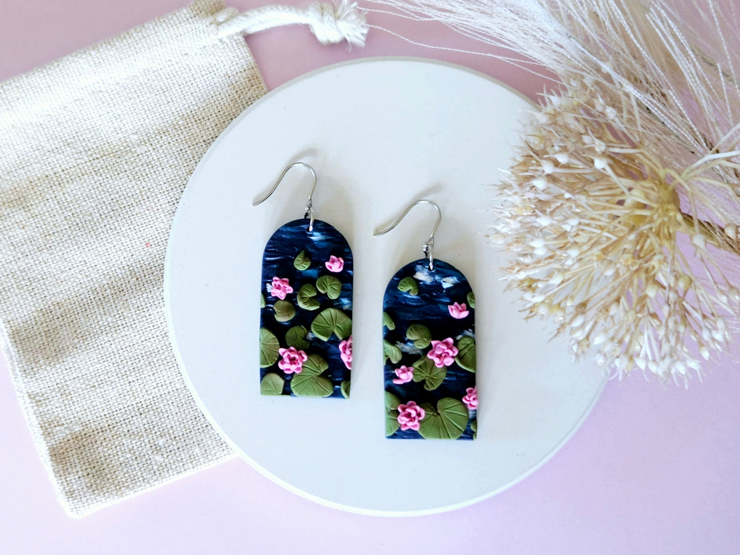 Birth Flower Collection July Water Lily Earrings