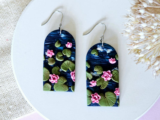 Birth Flower Collection July Water Lily Earrings