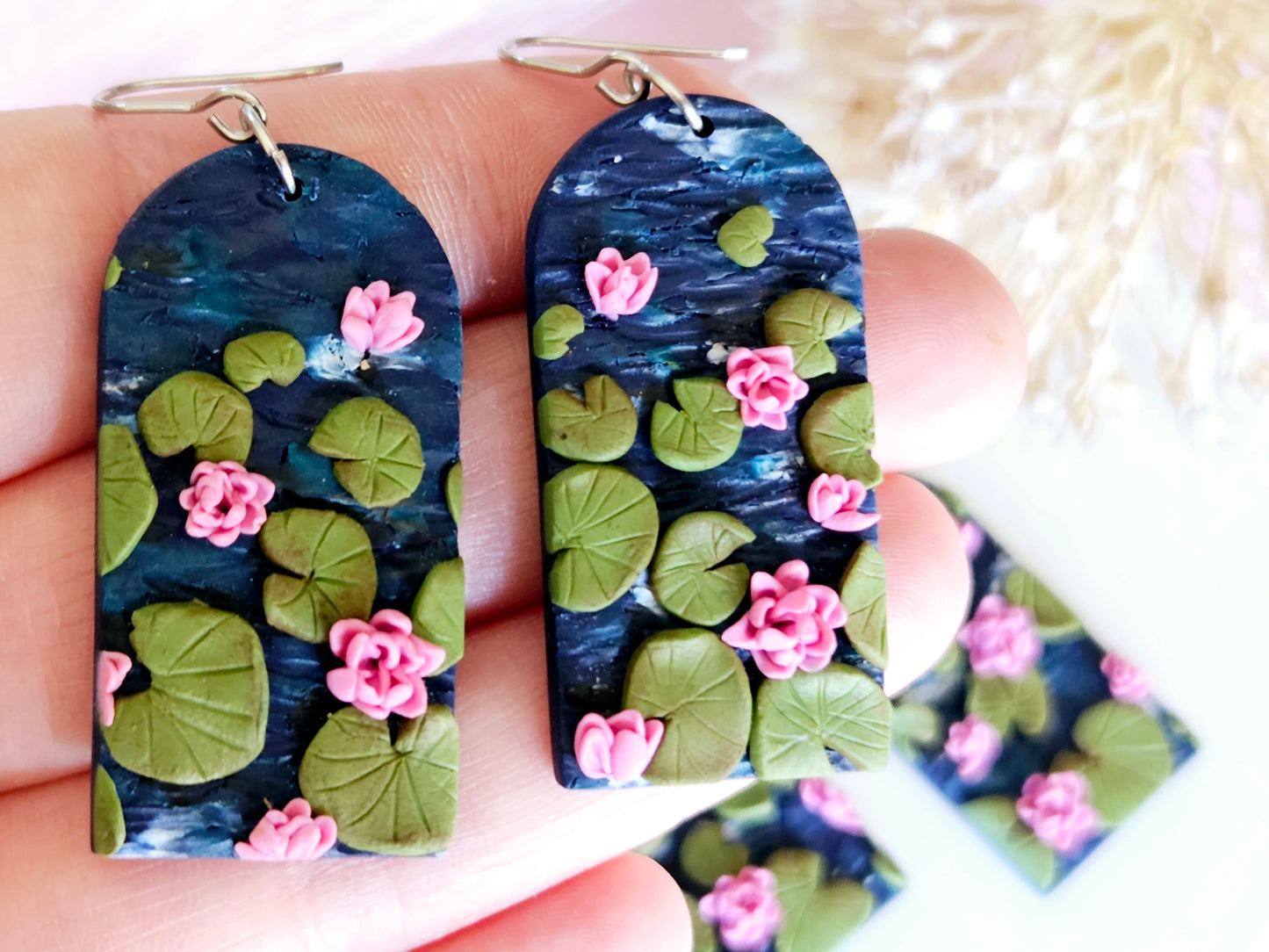 Birth Flower Collection July Water Lily Earrings