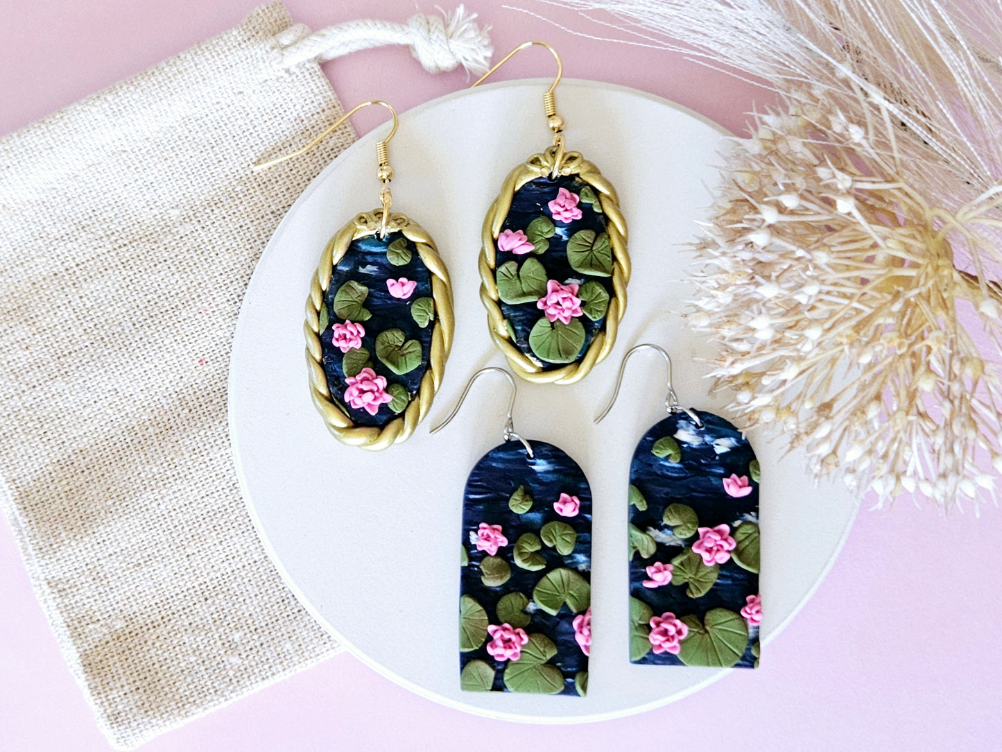 Birth Flower Collection July Water Lily Earrings