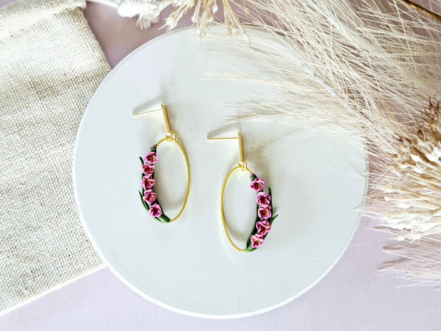 Birth Flower Collection August Gladiolus Earrings