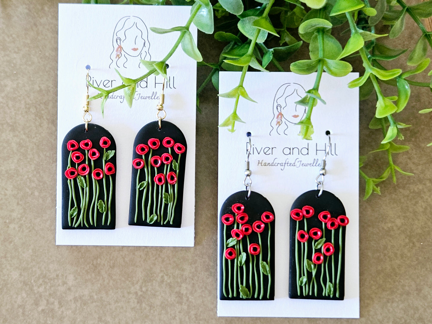 Poppy Fields Arch Earrings